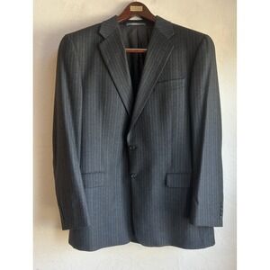 Hickey‎ Freeman 42L 38x33 Gray Multi-Stripe Mens 100% Worsted Wool Luxury Suit